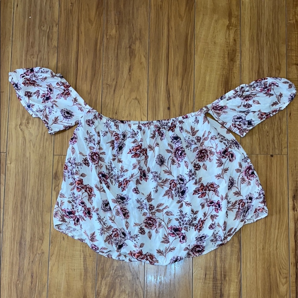 Ae floral tube top flutter sleeves